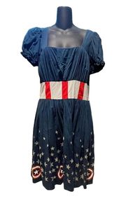 Marvel Blue Captain America Shield Retro Dress