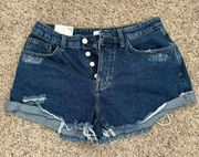 Forever 21 Shorts Distressed Dark Wash Denim