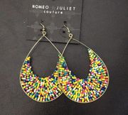 Romeo & Juliet Multi-Color Beaded Earrings Oval