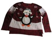 United States Penguin Red‎ Black Ugly Sweaters Holiday Snowflakes Size M