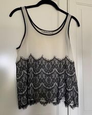 Chloe K Sheer Lace Tank Blouse Extra Small