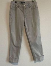 Lafayette 148 New York  High Waist Ankle Straight Leg Jeans Size 8 Gray