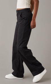 American Eagle Baggy Wide Leg Stretch Black Pants NWT