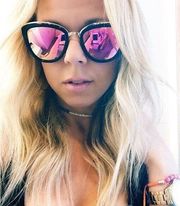 Diff Eyewear Cateye Rose Pink X Tortise Polarized Sunglasses