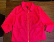 Isaac Mizrahi hot pink and red gold zipper thin jacket size large