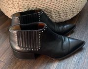 Givenchy Chelsea Leather Studded Ankle Boots Black