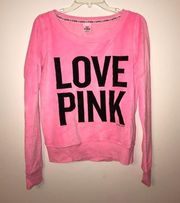 PINK - Victoria's Secret VS PINK: Pink Velour Crewneck Small