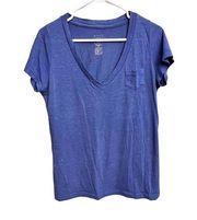 Mossimo Supply Co. Blue Short Sleeve V-Neck Front Pocket Tee Size Medium