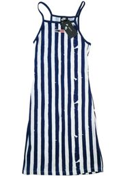 NIKE Body Fitting Cute Striped Navy Blue USA Dress NWT size Medium