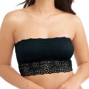 Long Line Lace Bandeau Bra Black size L