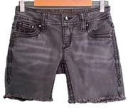 Rock Revival Straight Shorts Embroidered Bling Black Cutoffs Women’s Size 27