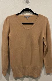 THE CASHMERE COLLECTION Tan V-Neck Sweater