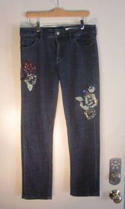 Anthropologie Pilcro Size 28 Slim Boyfriend Jeans with Sequins