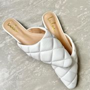 [Lulus] Vallyy Off White Quilted Mules-8.5