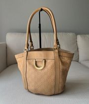 Brown ssima Abbey D-Ring Tote Bag Beige