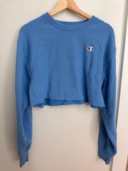 Champion Blue Cropped Crewneck