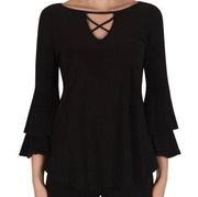 Joseph Ribkoff Black Tunic Top - Size 8