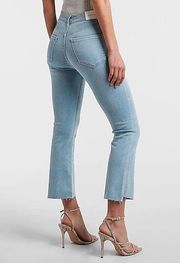 cropped flare high rise jeans