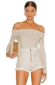 BCBGeneration Off Shoulder Bodysuit in Champagne medium