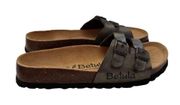 Birkenstock s Betula Birks Two Toe Strap Cork Leather Buckle Narrow 38 size 7