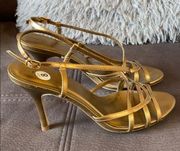 FIONI Gold Tone Strappy Heels Size 8