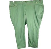 Woman Within Plus Size 30WP Jeans Green Straight Leg Stretch Pockets 149