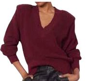 Pistola Merlot Knitted V-Neck Sweater Size Small