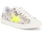 Steve Madden NEW  Reeves Snake Print Sneakers Yellow Star Suede Toe Womens 9