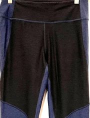 Outdoor Voices Ladies  Color block Full Length Leggings Blue/Black Size Medium