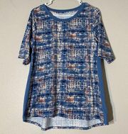 Cuddl Duds Pajamas M Print Henley Scoop Neck Short Sleeve Night Lounge Sleep