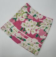 Lilly Pulitzer Pink White Floral Embroidered Skirt Zip Back Skirt Sz 4