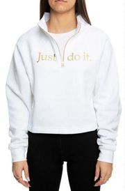 Nike  Women's Sportswear Shine Funnel 1/2 Zip Long Sleeves T-Shirt size XS