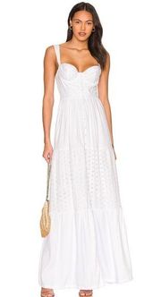 Agua Bendita x REVOLVE Alani Dress in White Size Small NWT Maxi Sleeveless