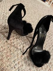 Forever 21 Black Fuzzy Heels