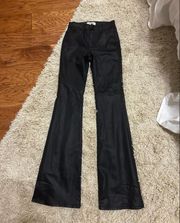 Black Faux Leather Bell Bottoms