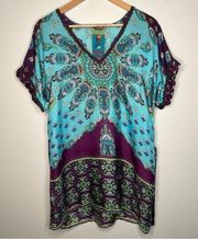 Johnny Was 100% silk paisley coverup extra small