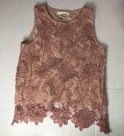 Tank Top with Open Back and Lace Design