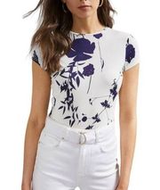 Ted Baker Miliyy Bluebell Floral Printed Fitted Tee - size 2 (US 6)