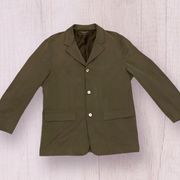 TOMMY Bahama 100% Silk Coat Olive Green Size XL Island Soft