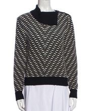 St John Collection Versatile Cowl / Turtle Neck Black & White Sweater