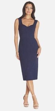 DRESS THE POPULATION Elle Sheath in Midnight Blue Size Small