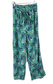 NWOT Midnight Sky Floral Linen Blend Belted Pull On Pants Size Small S NEW