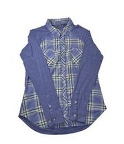 Marmot Women's Size Large Lavender Plaid Button Up Shirt Perforated Long Sleeve