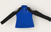 FILA large women’s long sleeve reflective athletic shirt with 3/4 zip.