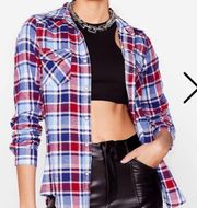 Shirt Plaid Button Up L