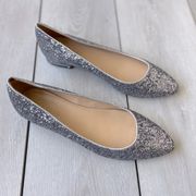 Silver Glitter Flats 9.5