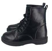 CHARLES ALBERT VEGAN LEATHER LACE UP BLACK COMBAT BOOTS WOMENS SIZE 10 $110