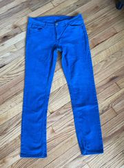 Vintage y2k  Skinny Aged Denim High Waist Mom Rockstar Moto Biker Slim Straight cobalt Royal