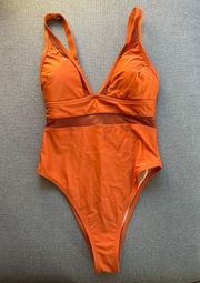 Orange One Piece Swimsuit