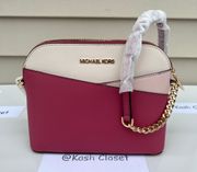 Michael Kors MK Jet Set Travel Medium Dome Xcross Crossbody Bag- Rosewood Multi